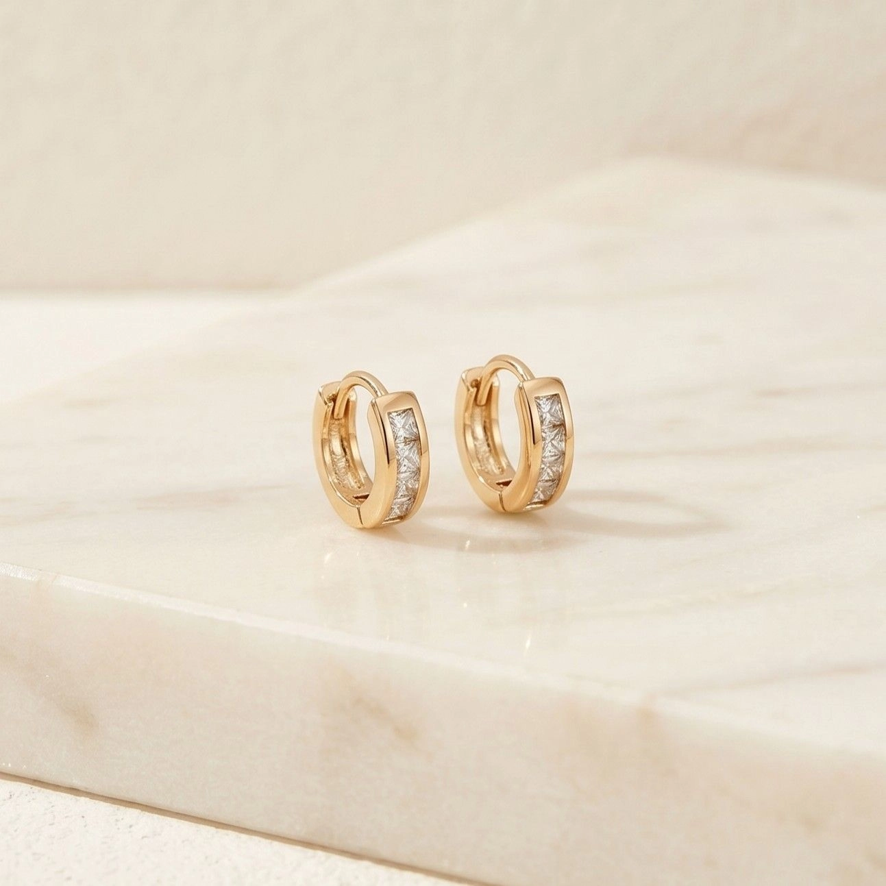 Xuping Jewelry AD Studded Hoop Earrings 1