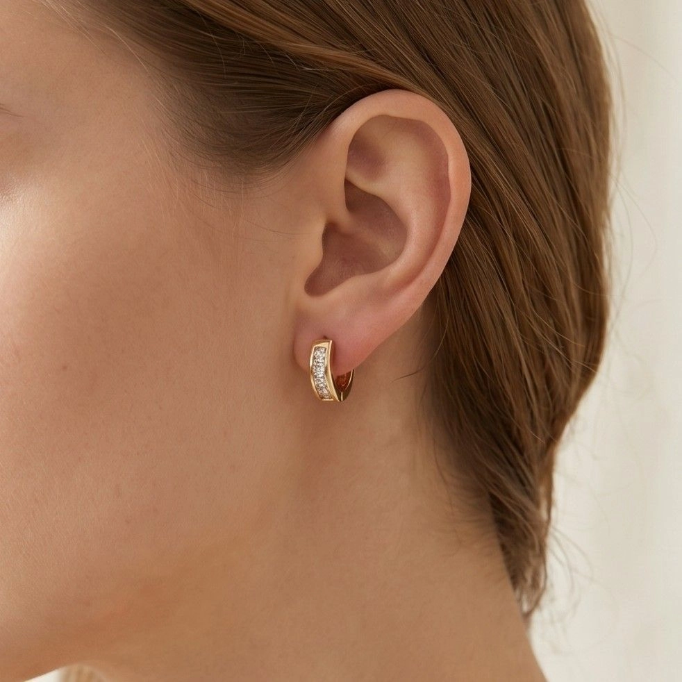 Xuping Jewelry AD Studded Hoop Earrings 2