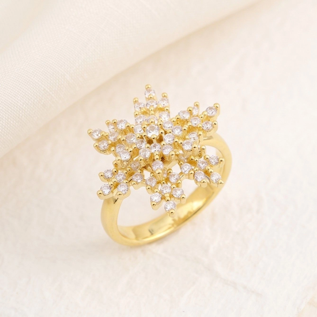 Anti Tarnish Star Shaped Rotatable Adjustable Ring