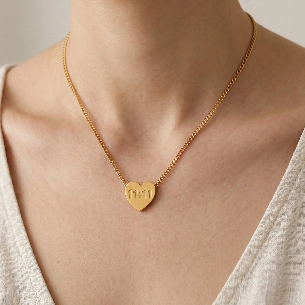 Anti Tarnish 11:11 Heart Themed Angel Make A Wish Pendant 2
