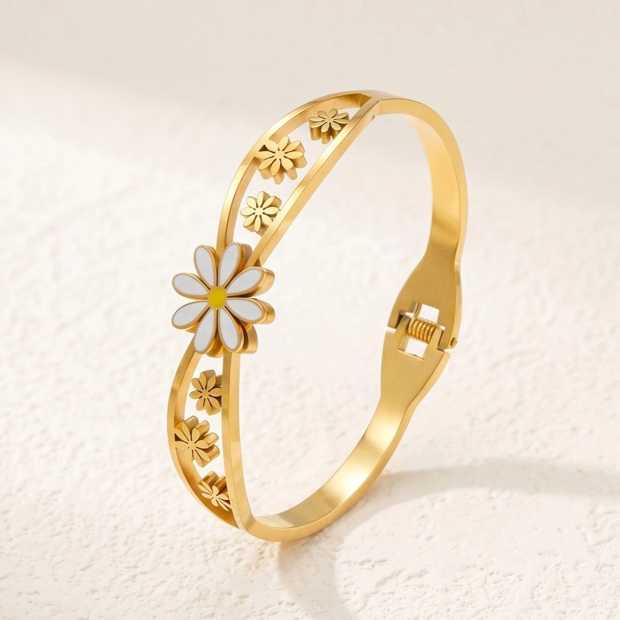 Anti Tarnish Stainless Steel Floral Themed Kada 1