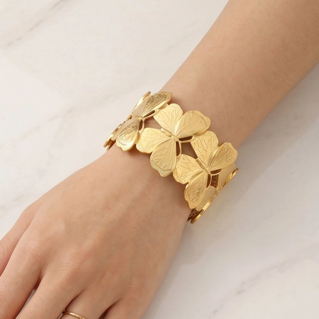 Anti Tarnish Stainless Steel Butterfly Themed Bangle