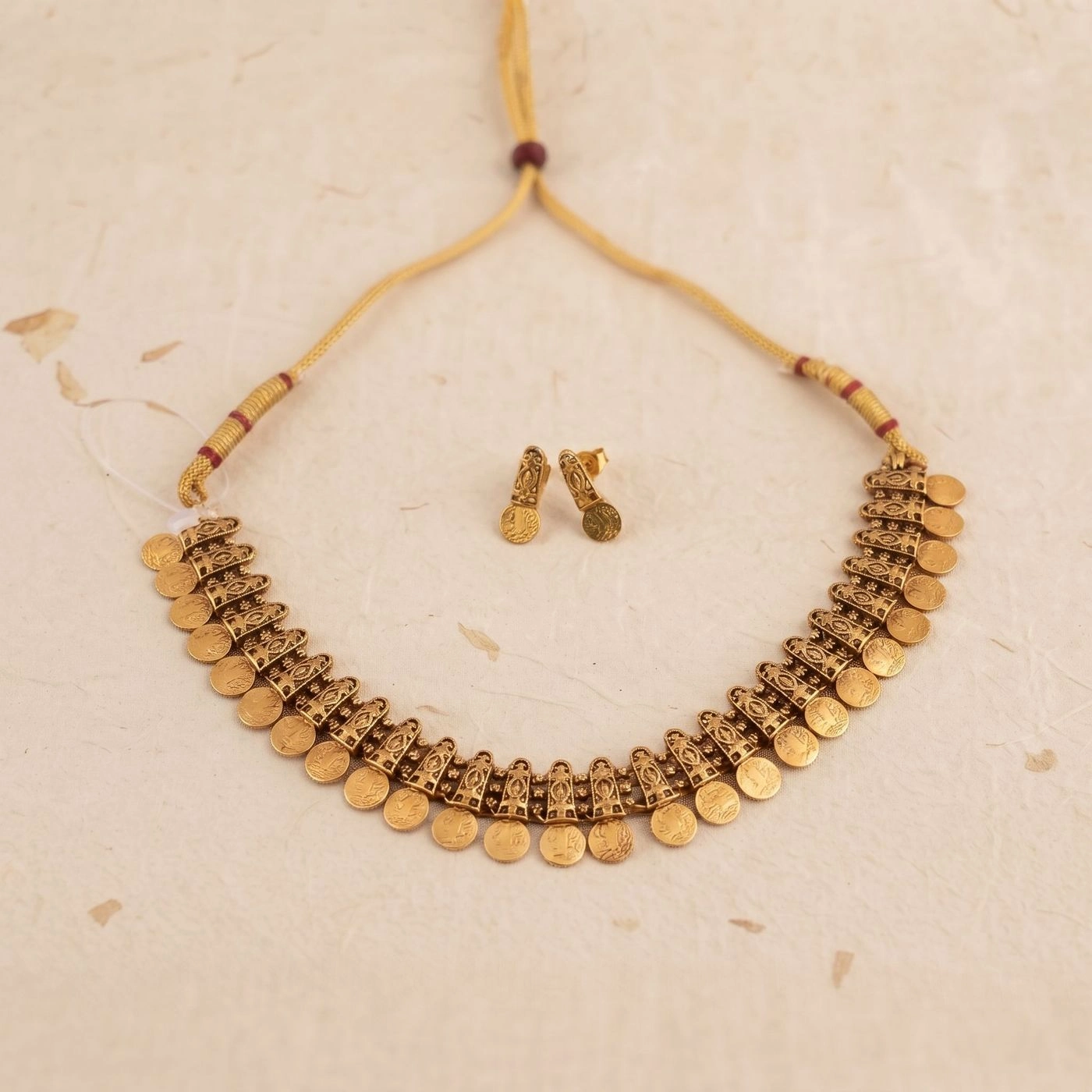 Saraswati Coin Necklace and Earring Set 1