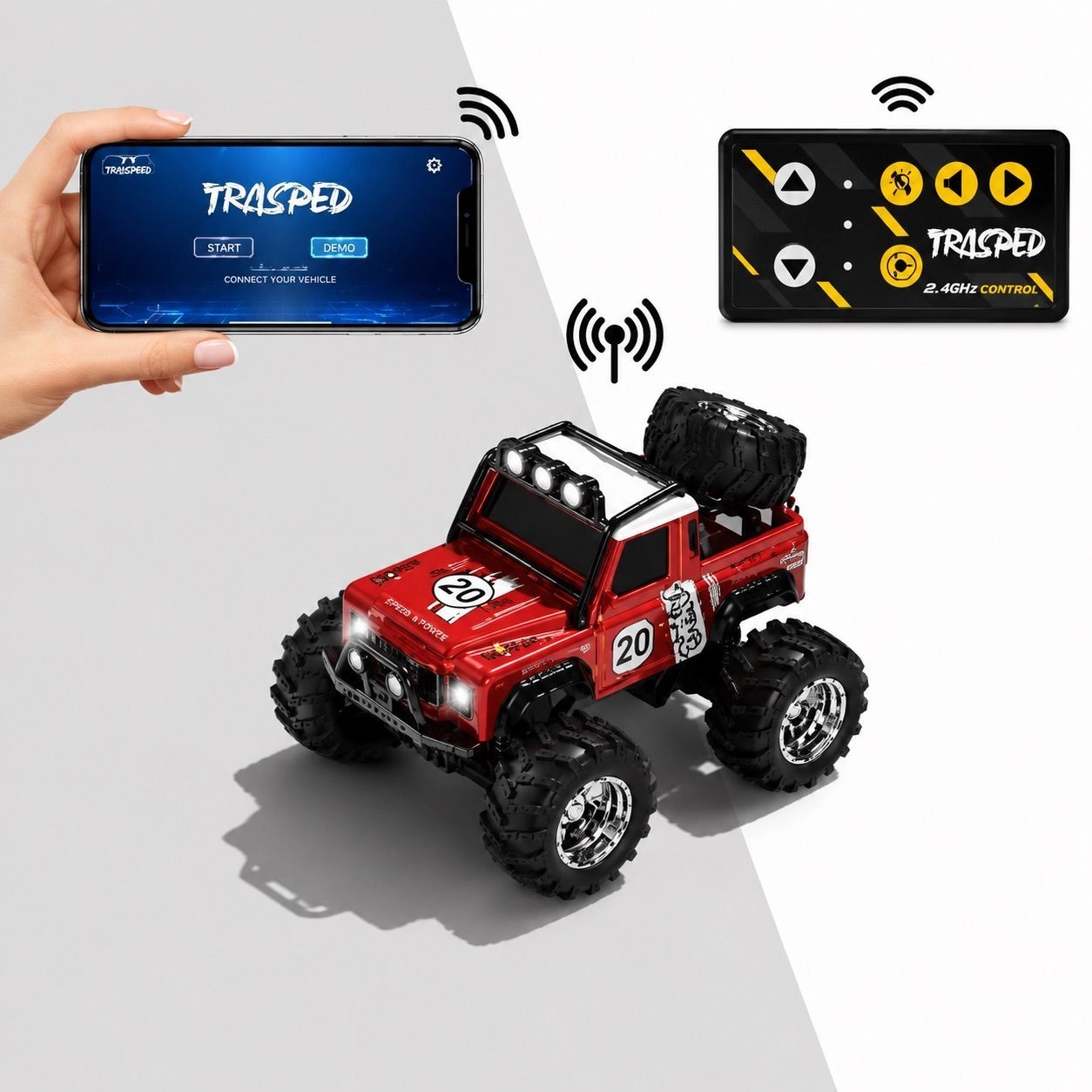 Trasped HG4-477 Monster Truck MINI RC 2.4GHz App Control / BLACK