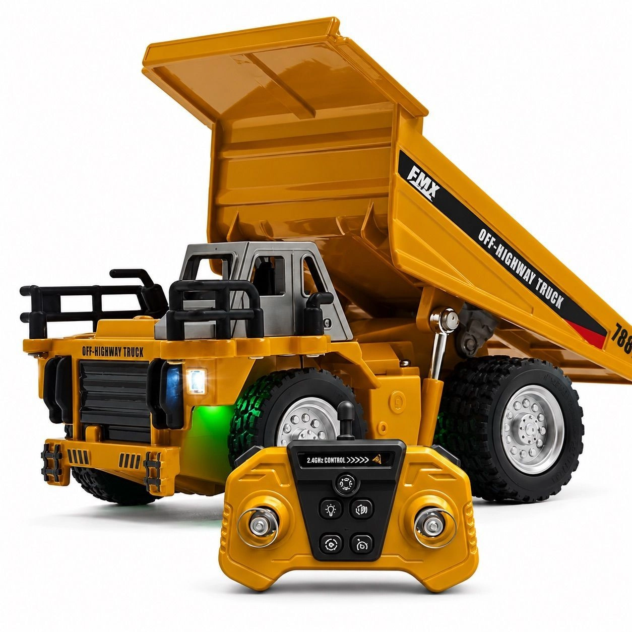 TRASPED HG4-414 1:64 RC Dump Truck – App & Remote Control with Lights & Sounds