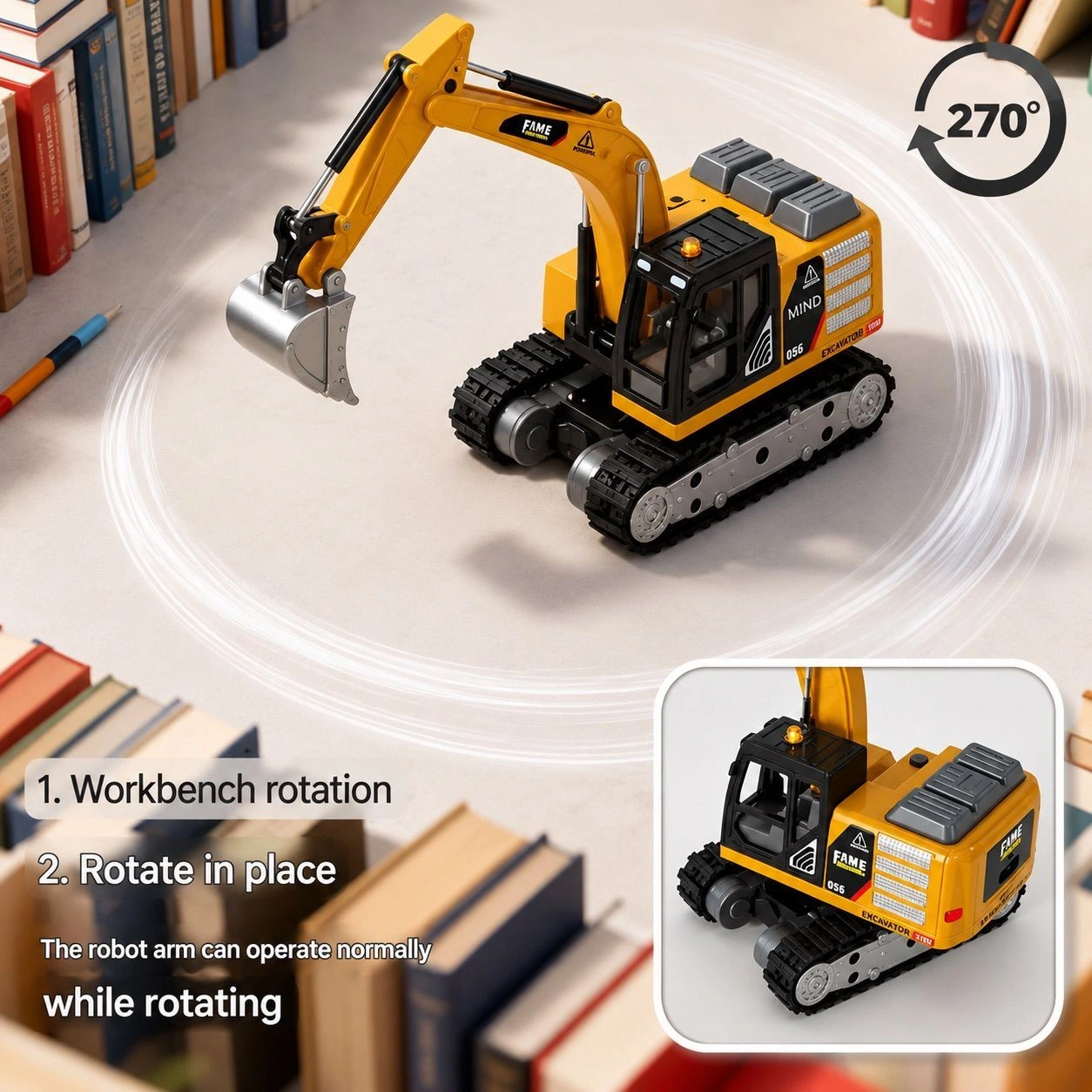 TRASPED HG4-413 1:64 RC Excavator – App & Remote Control with Lights & Sounds
