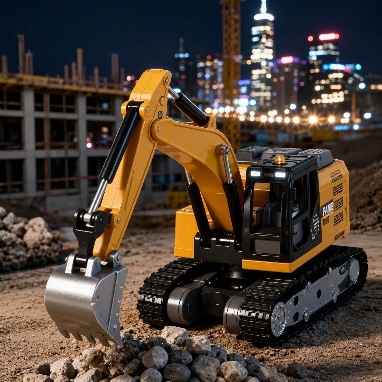 TRASPED HG4-413 1:64 RC Excavator – App & Remote Control with Lights & Sounds