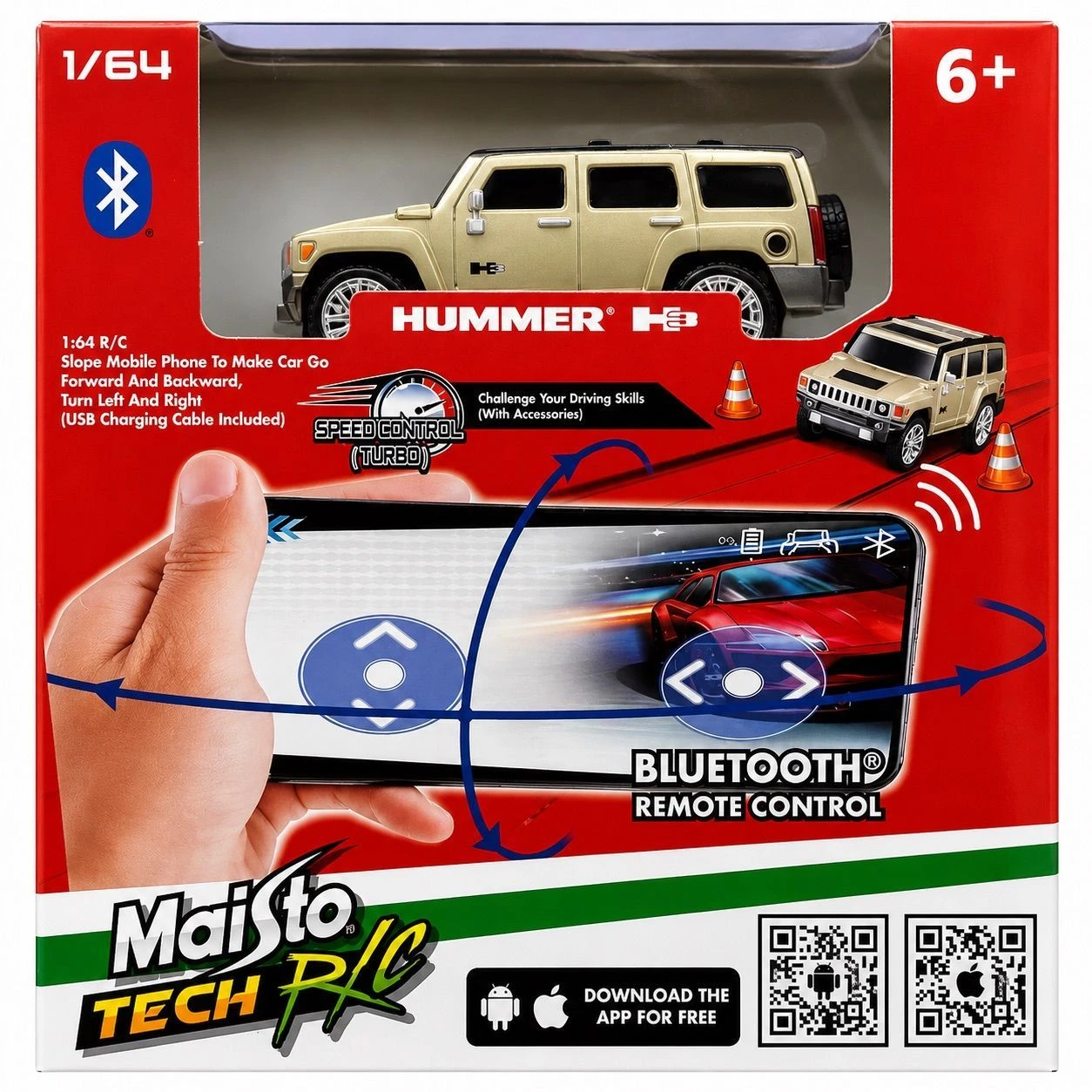 MAISTO TECH R/C 1/64 HUMMER H3 – BLUETOOTH REMOTE CONTROL CAR WITH SMARTPHONE APP CONTROL 1