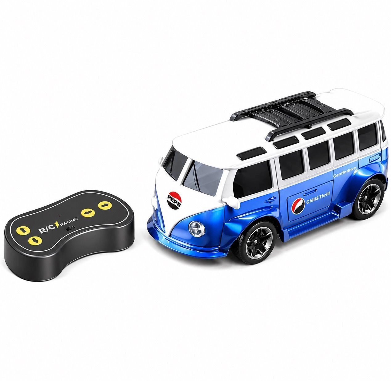 1:43 Alloy Electric Remote Control Car Mini Bus Volkswagen T1 PEPSI EDITION 3