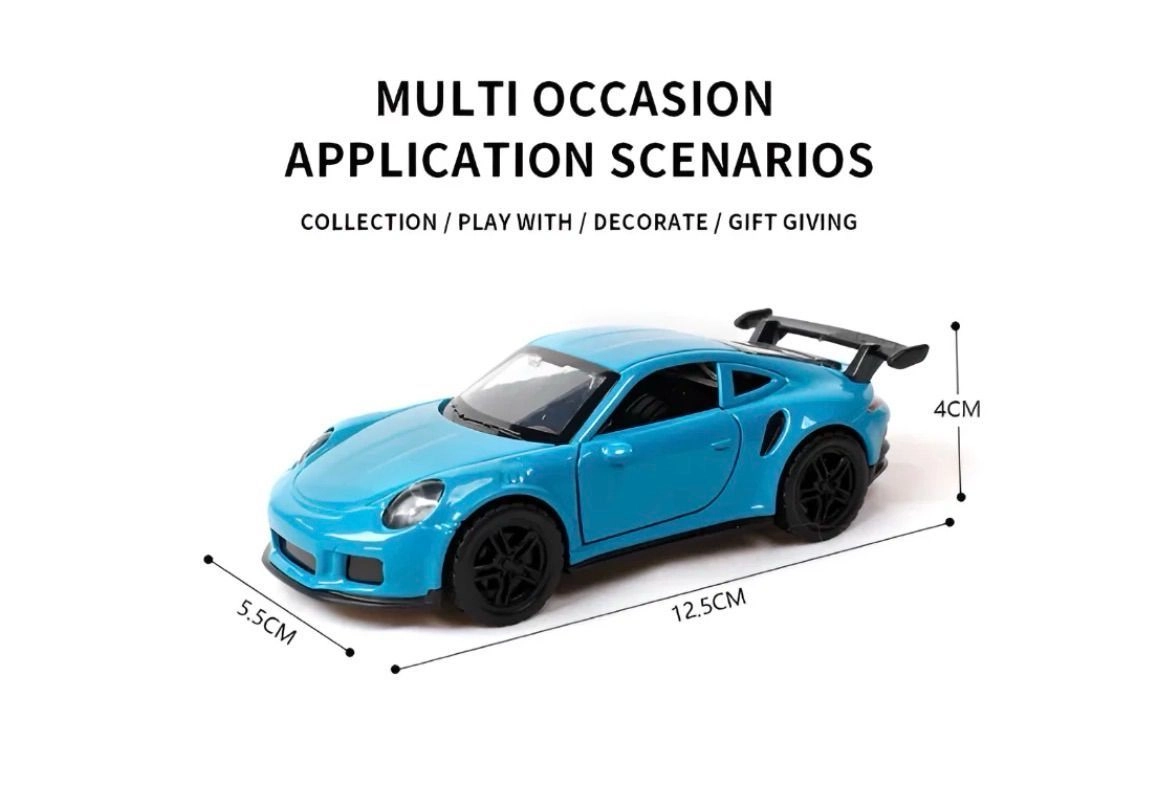 Porsche 911 GT3 RS 1:36 Scale Diecast Car Blue LMI13617. 3