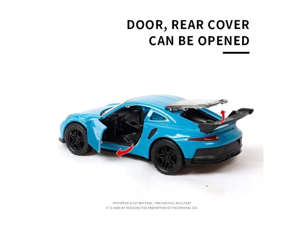 Porsche 911 GT3 RS 1:36 Scale Diecast Car Blue LMI13617. 2