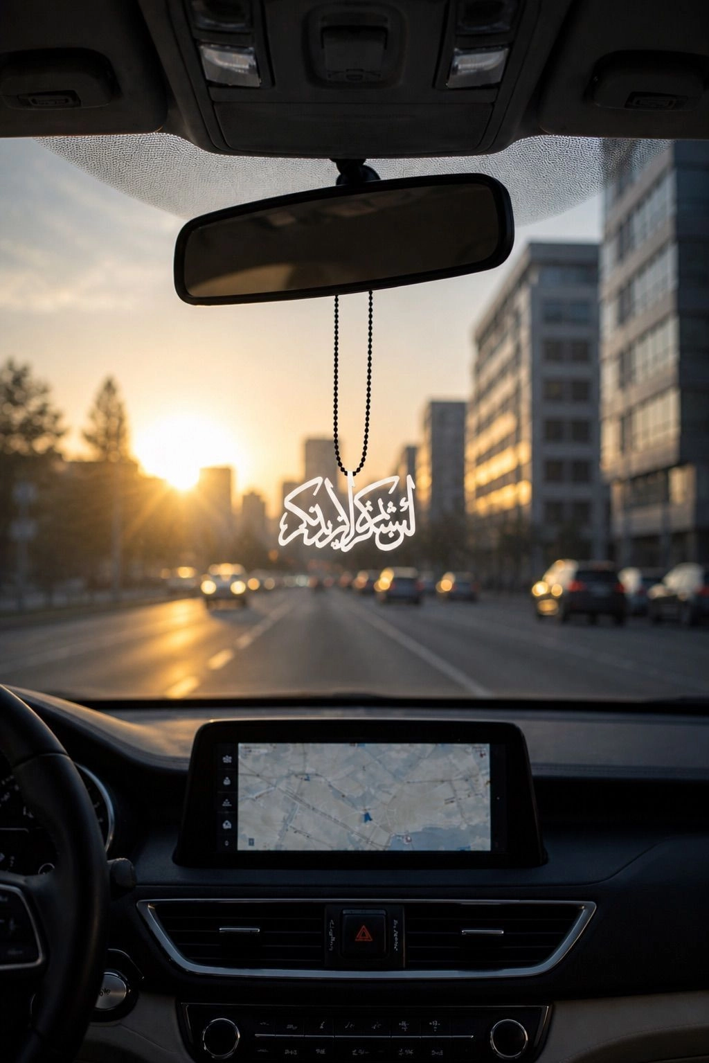 Car Mirror hanging | “La in shakkarthum La Azidannakum”