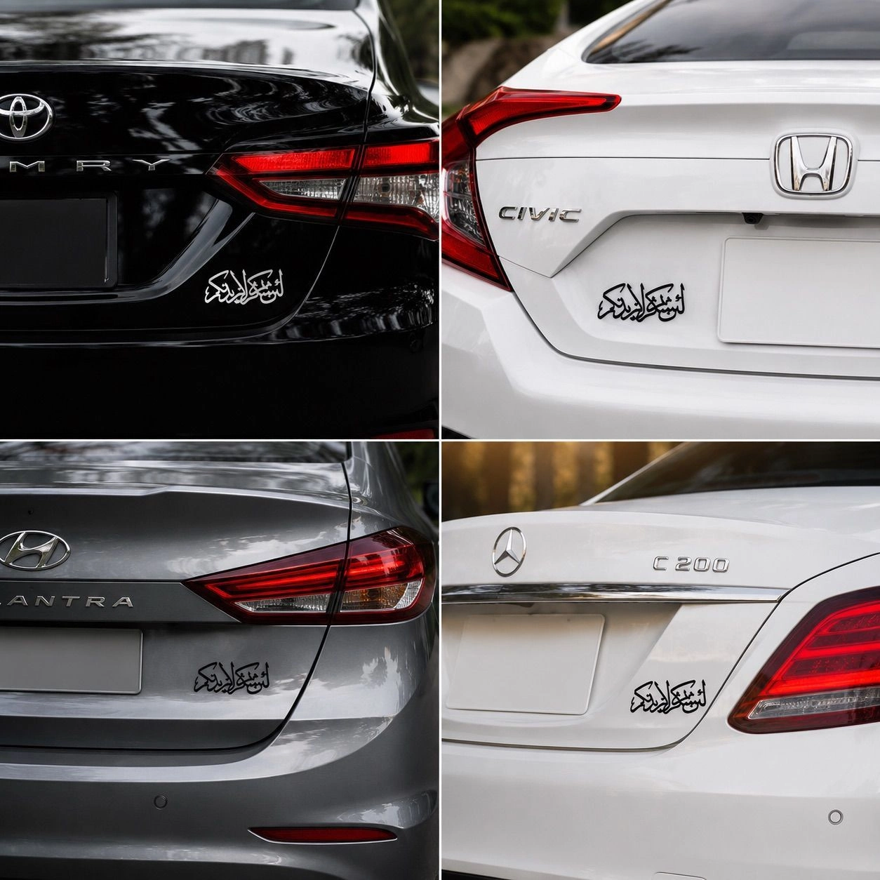 Premium Islamic Arabic Calligraphy Car Sticker | Premium Rear Glass/Body Decal
