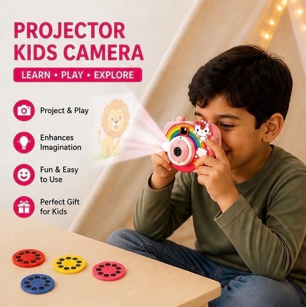 Kids Learning Combo Set – Magic Writing Books + Projector Camera + LCD Writing Tablet