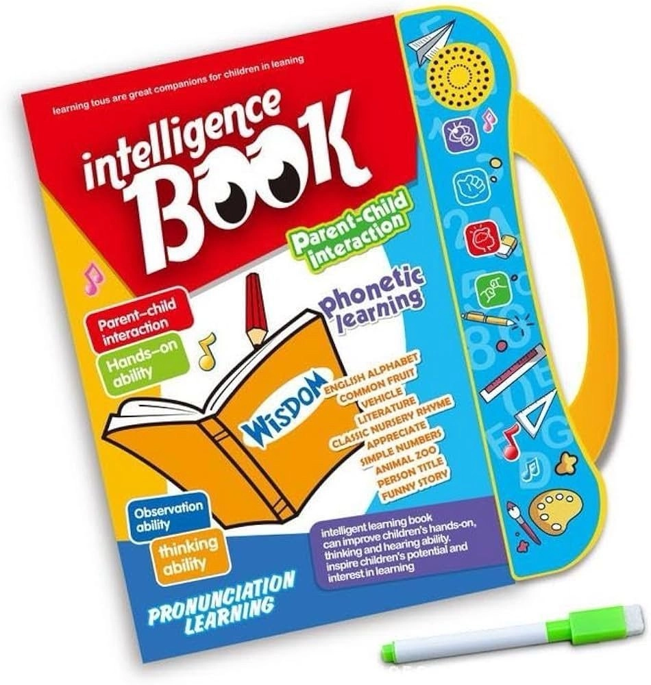 Kids Intelligence Learning Book with Sound & Writing Pen | Interactive Educational Book for Children