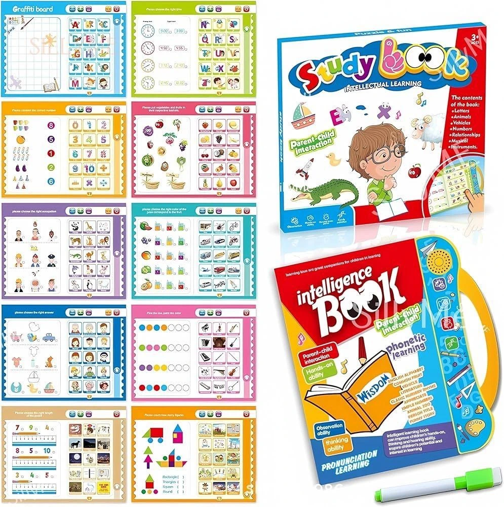 Kids Intelligence Learning Book with Sound & Writing Pen | Interactive Educational Book for Children