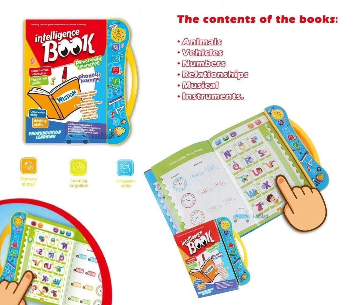 Kids Intelligence Learning Book with Sound & Writing Pen | Interactive Educational Book for Children