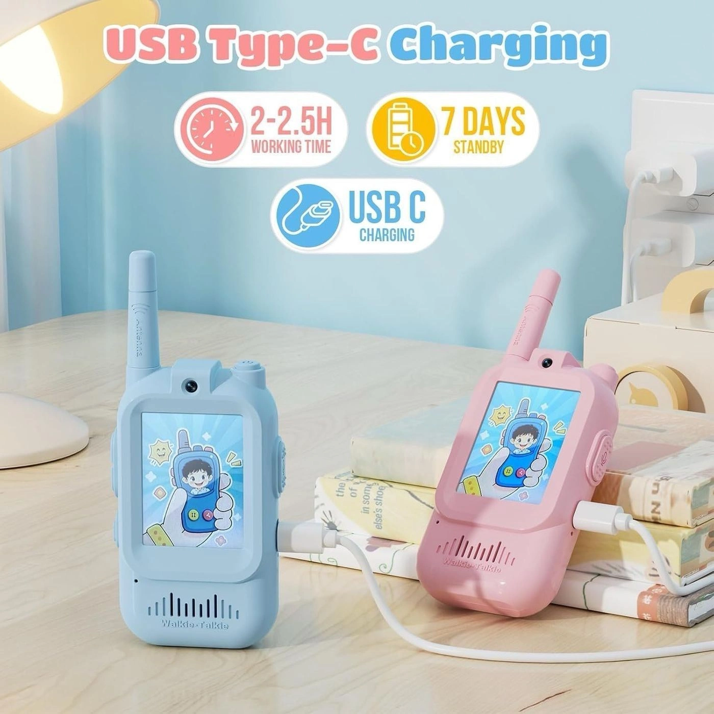 Kids Video Walkie Talkie for Children | Rechargeable Wireless Video Communication Toy