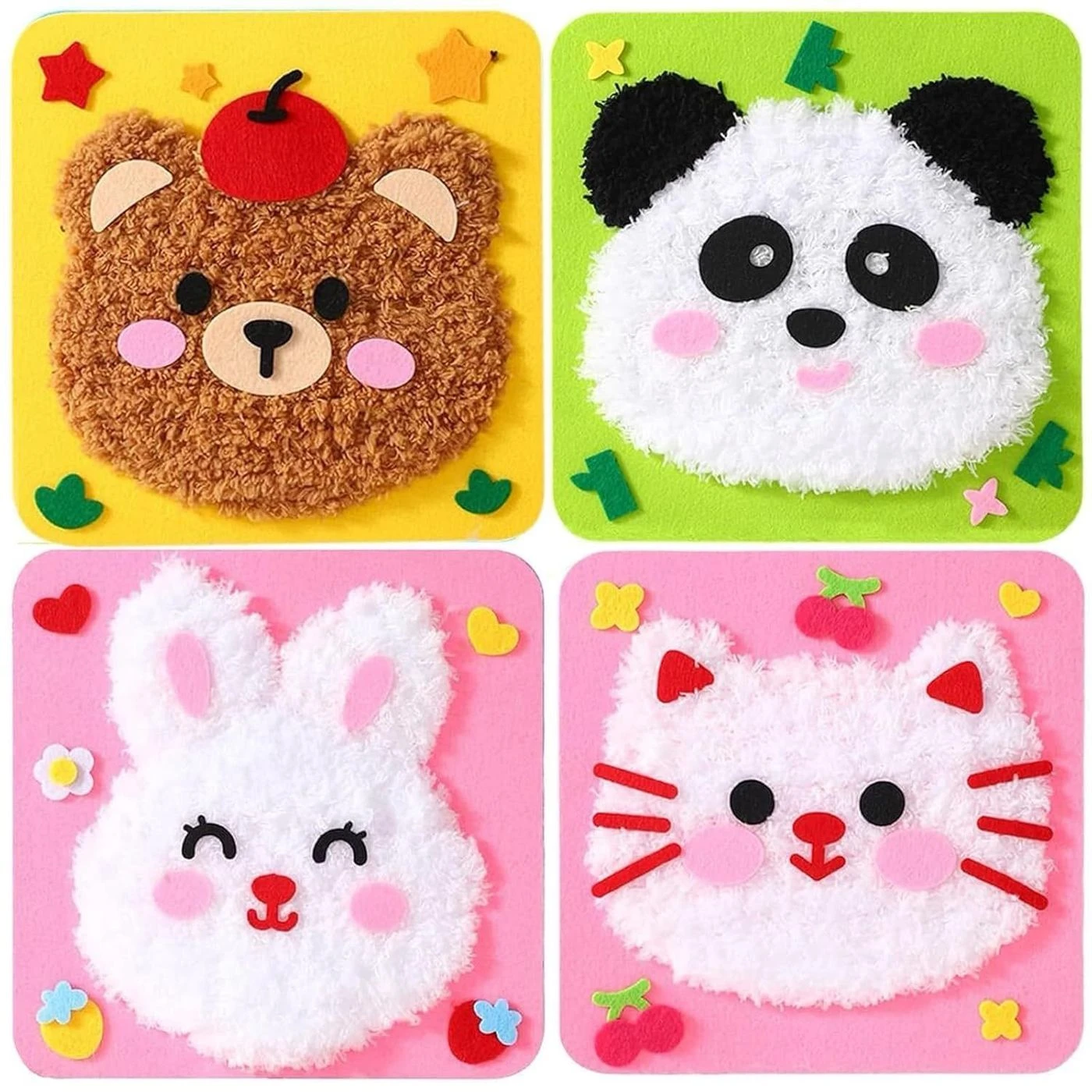 1 pc-Creative Sewing DIY Fluffy Animal Craft Kit for Kids | Felt Art & Craft Activity Toy | Creative Learning Kit for Kids 4–8 Years | best Gift for kids 1