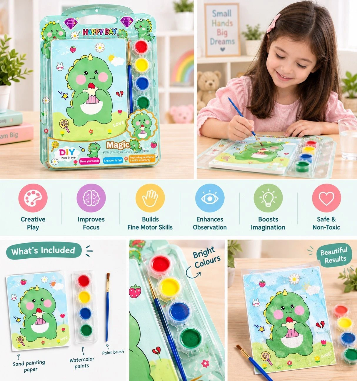 DIY Art & Craft Kit for Kids – Painting, Watercolor & Creative Activity Set with Mini Easel 2