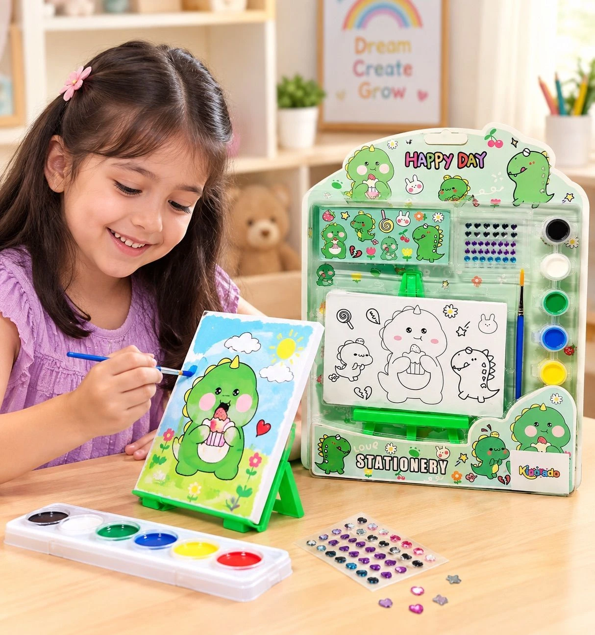 DIY Art & Craft Kit for Kids – Painting, Watercolor & Creative Activity Set with Mini Easel 3