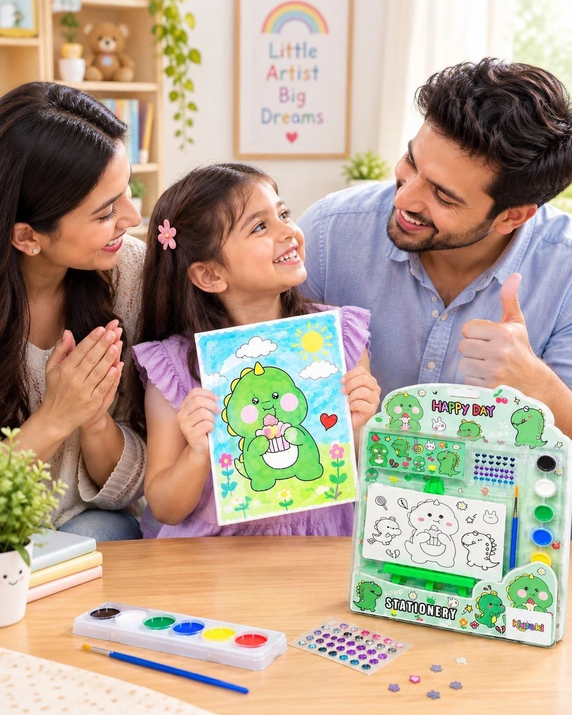 DIY Art & Craft Kit for Kids – Painting, Watercolor & Creative Activity Set with Mini Easel 4