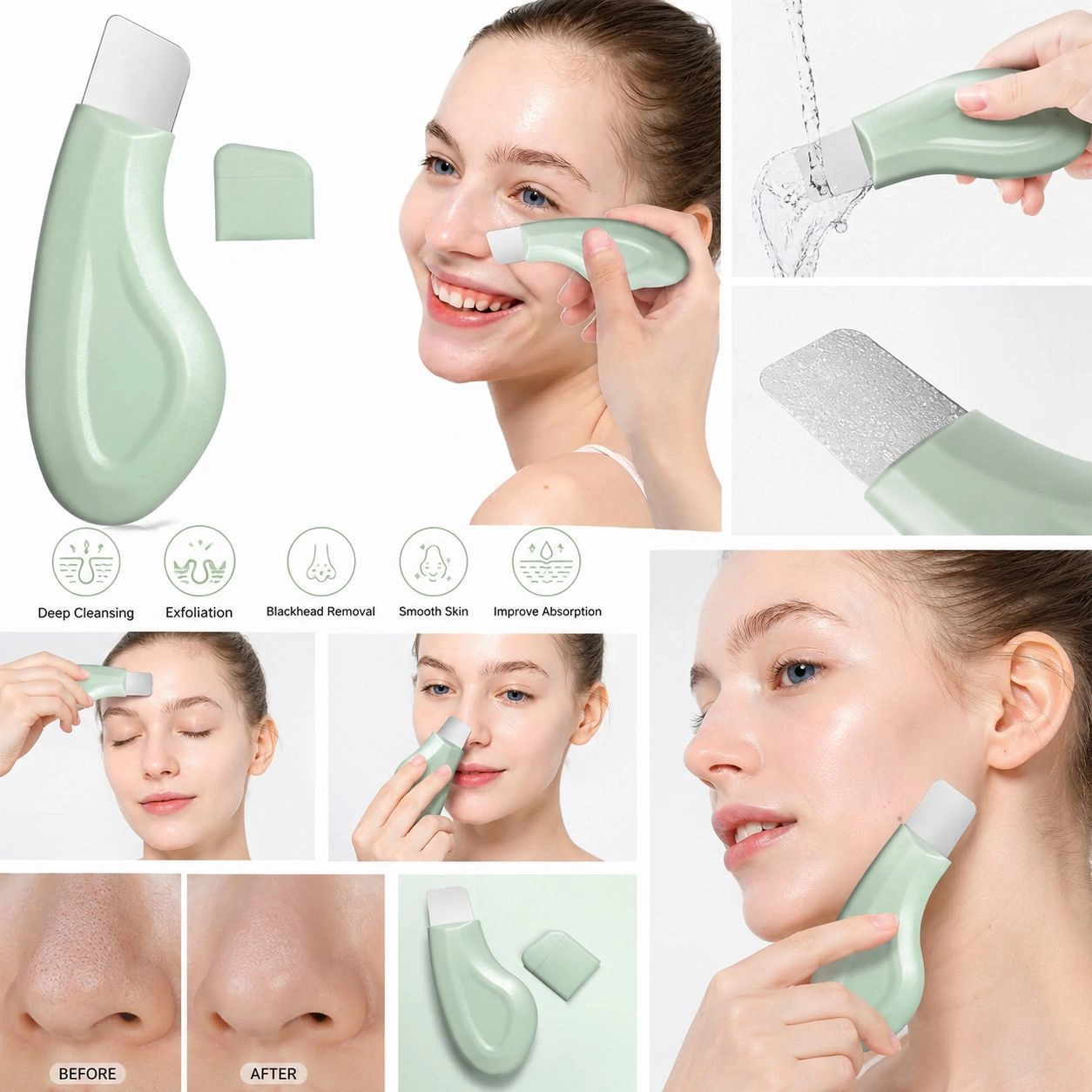 Ultrasonic Skin Scrubber Facial Deep Cleansing Device | Blackhead Remover