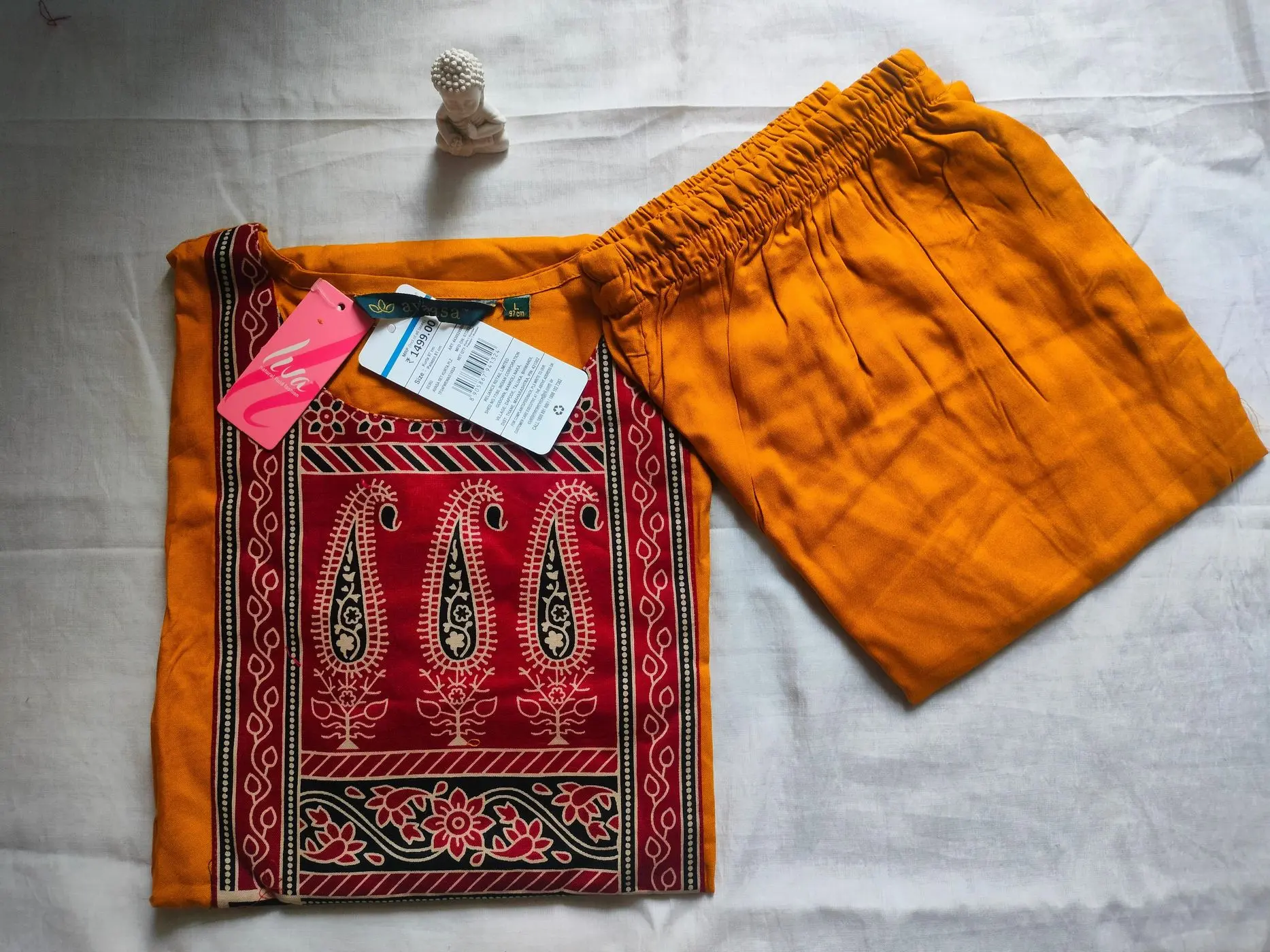 Avaasa Heavy Rayon Chest Kalamkari prints Kurti set 2