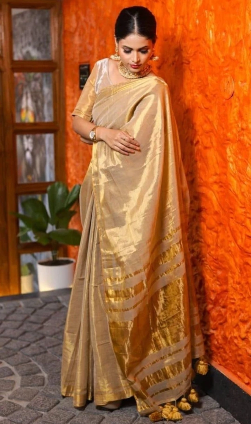 Kerala linen tissue saree 3
