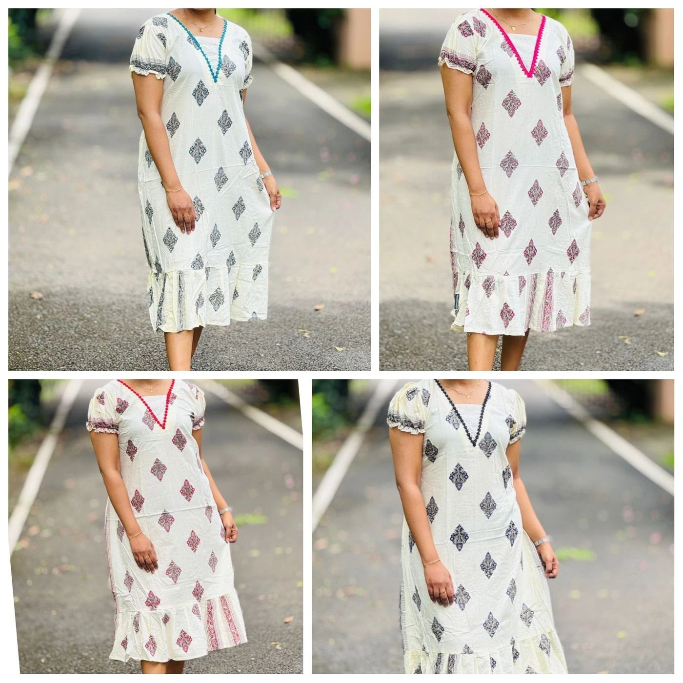 Pure Cotton Frock hackobha patch work 1