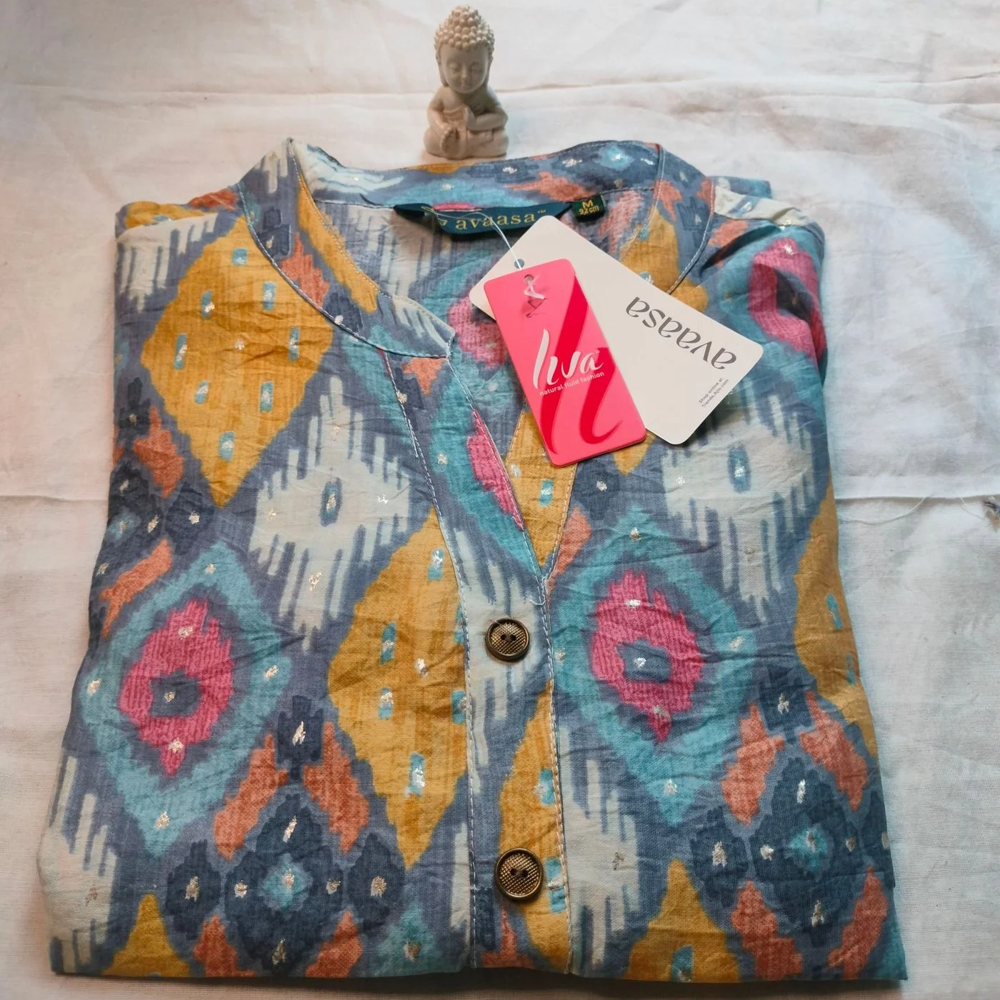 Avaasa Chanderi Geometric print kurti 1