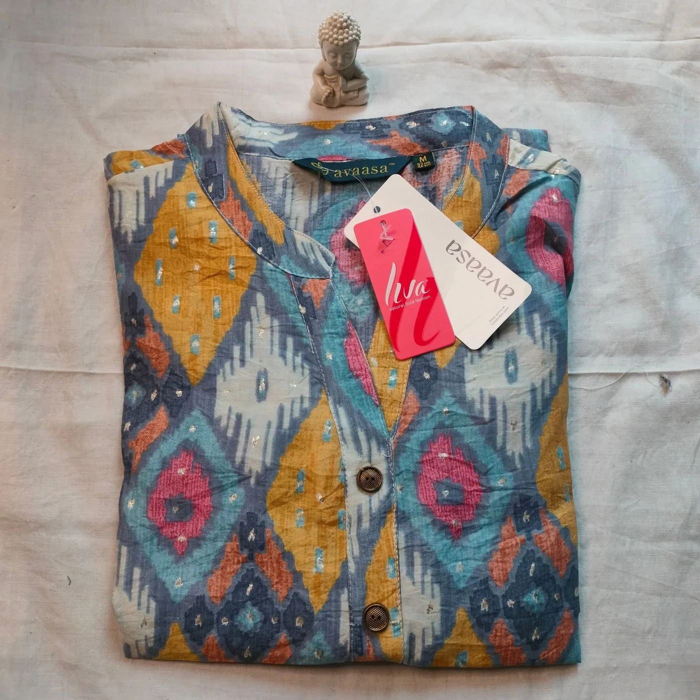 Avaasa Chanderi Geometric print kurti 2