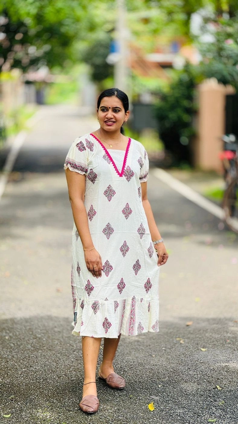 Pure Cotton Frock hackobha patch work 2