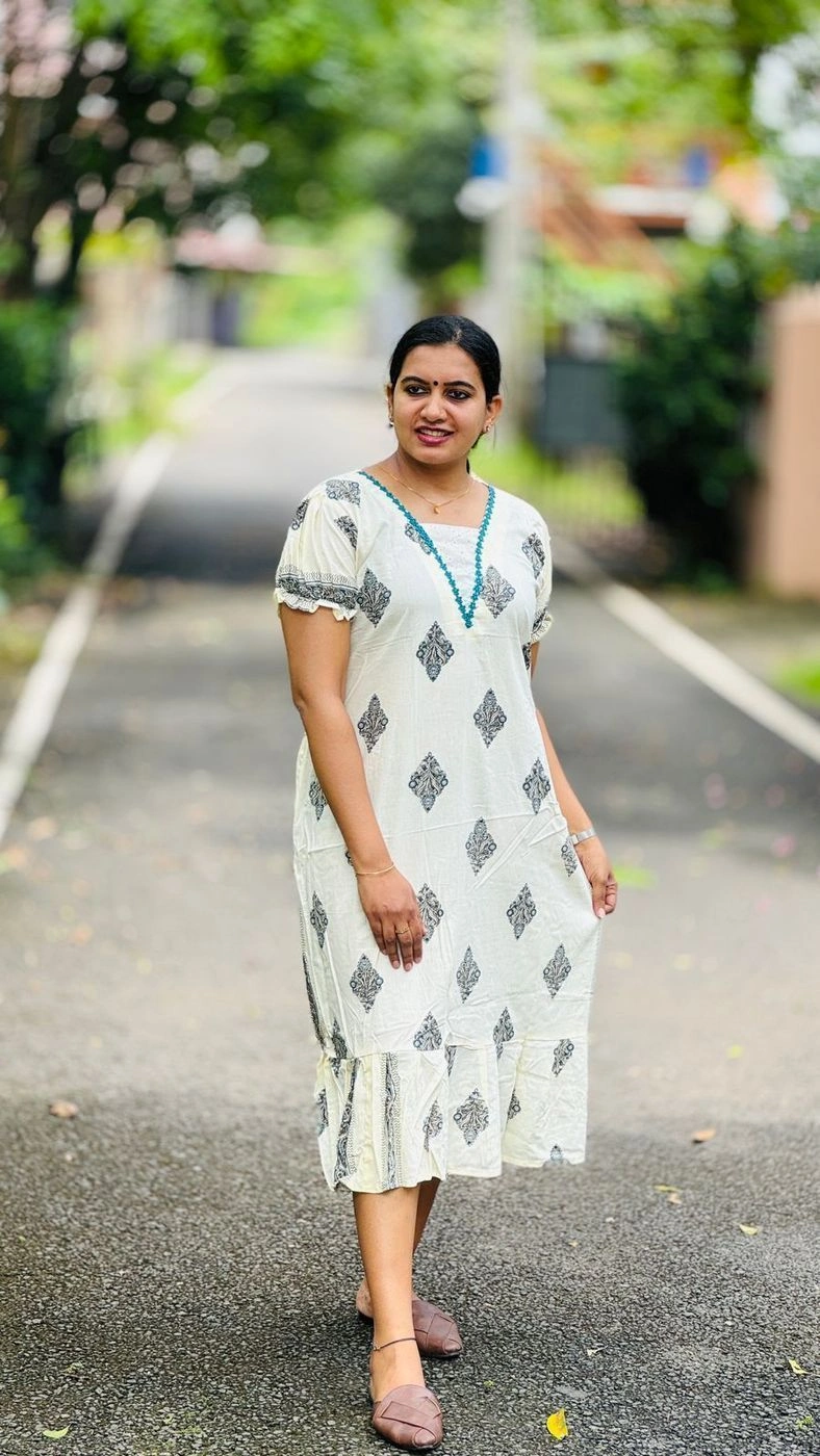 Pure Cotton Frock hackobha patch work 3