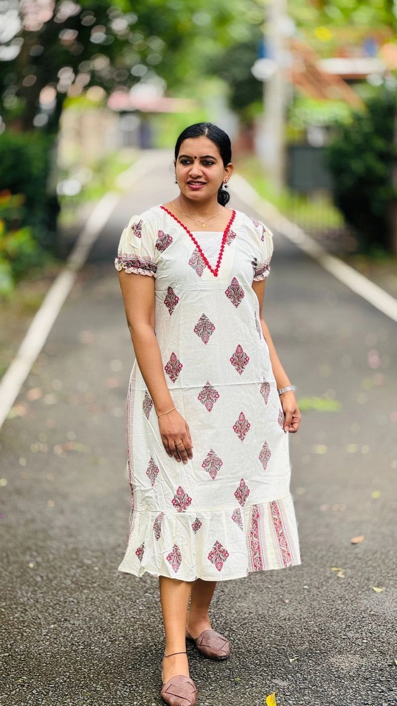 Pure Cotton Frock hackobha patch work 4