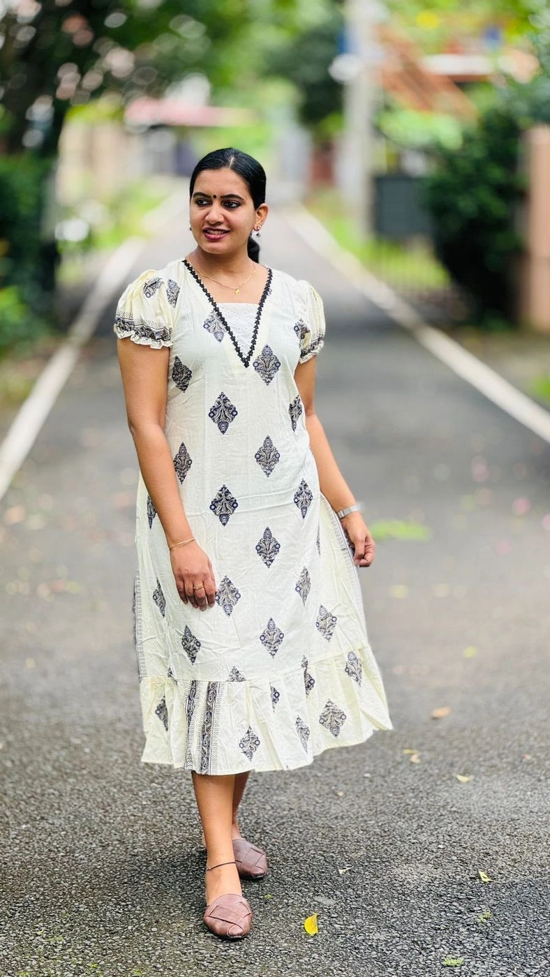 Pure Cotton Frock hackobha patch work 5