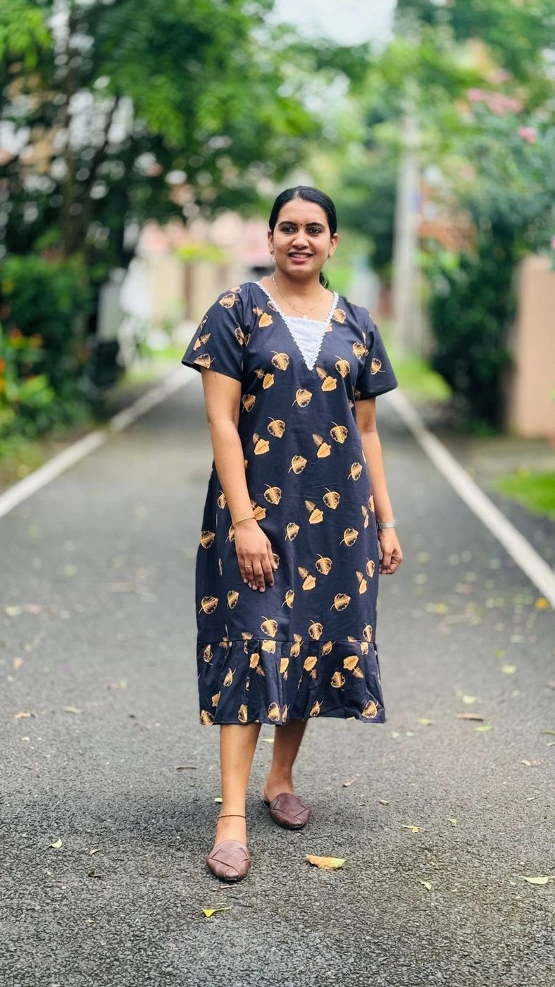 Trendy Cotton Frock with hakobha patch work 2