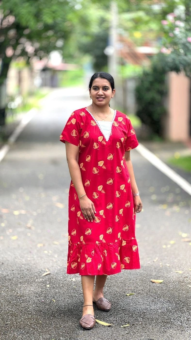 Trendy Cotton Frock with hakobha patch work 3