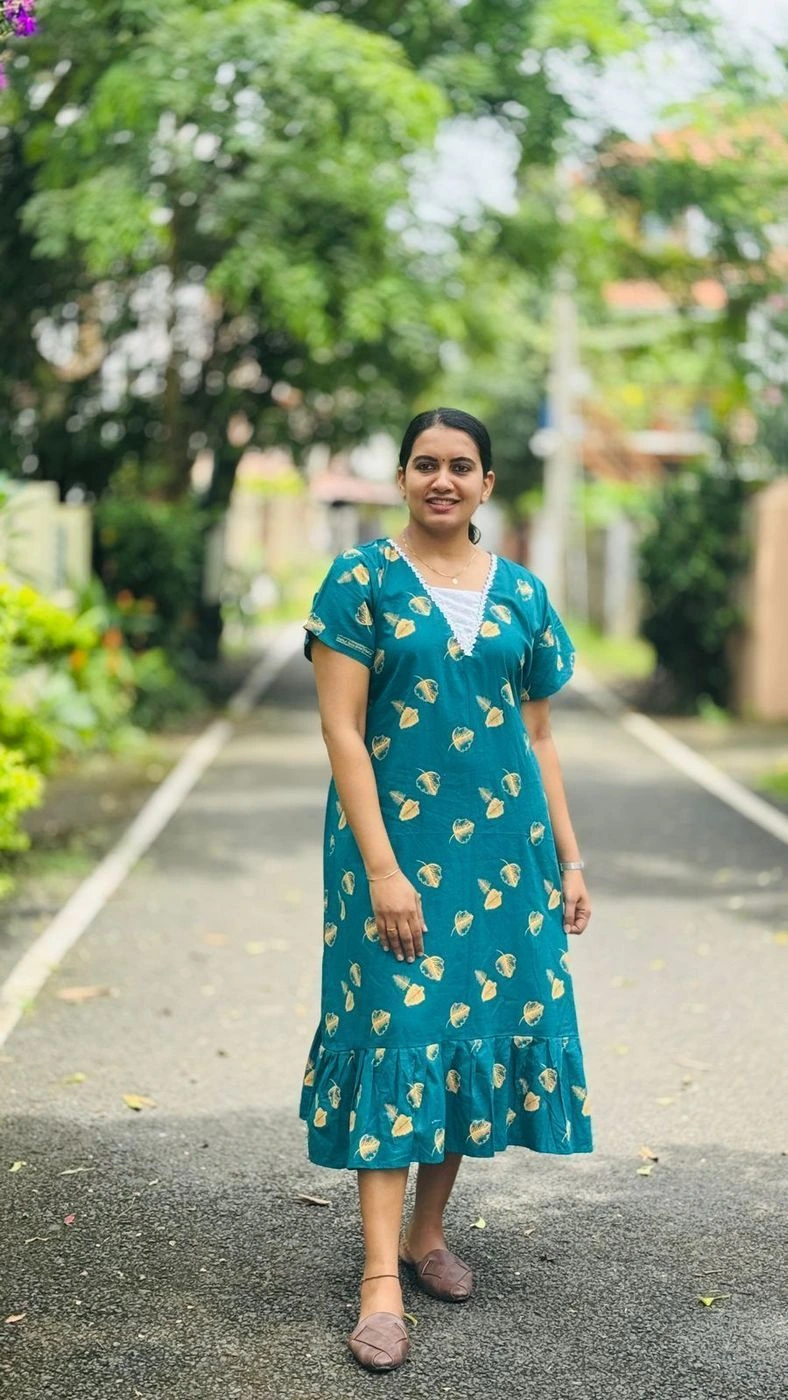 Trendy Cotton Frock with hakobha patch work 4
