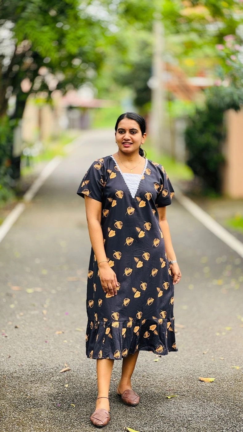 Trendy Cotton Frock with hakobha patch work 6