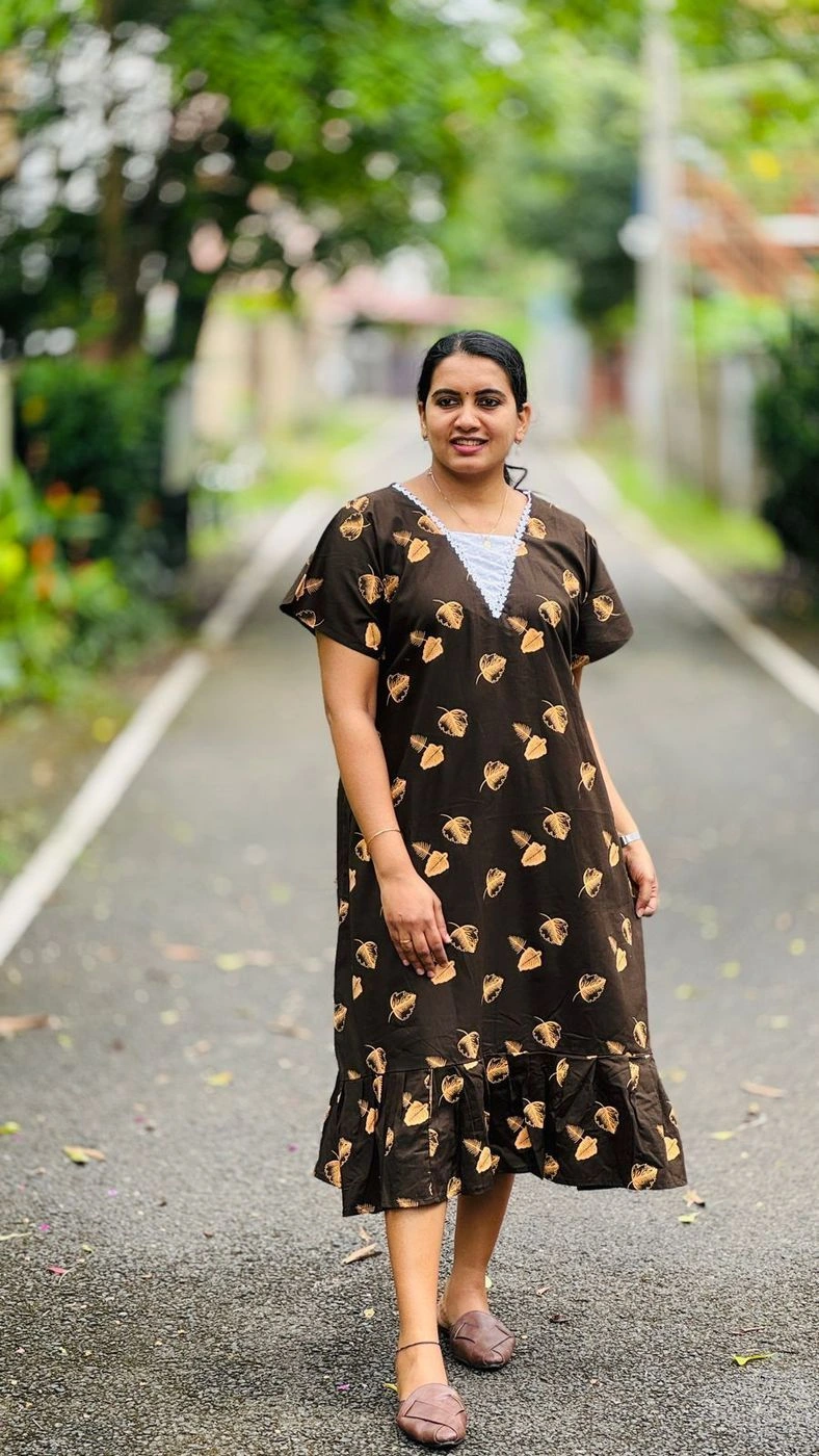 Trendy Cotton Frock with hakobha patch work 7