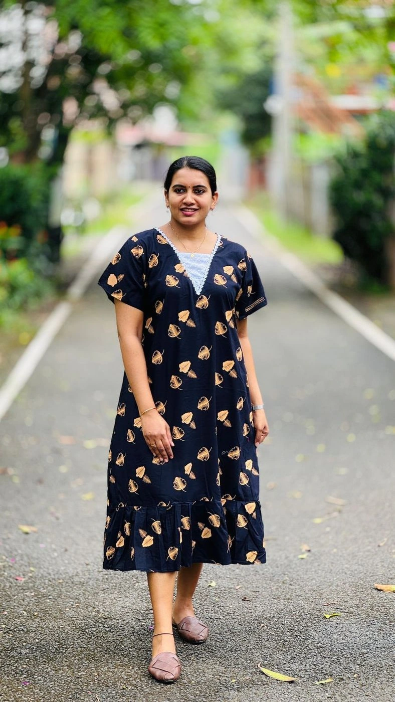 Trendy Cotton Frock with hakobha patch work 8