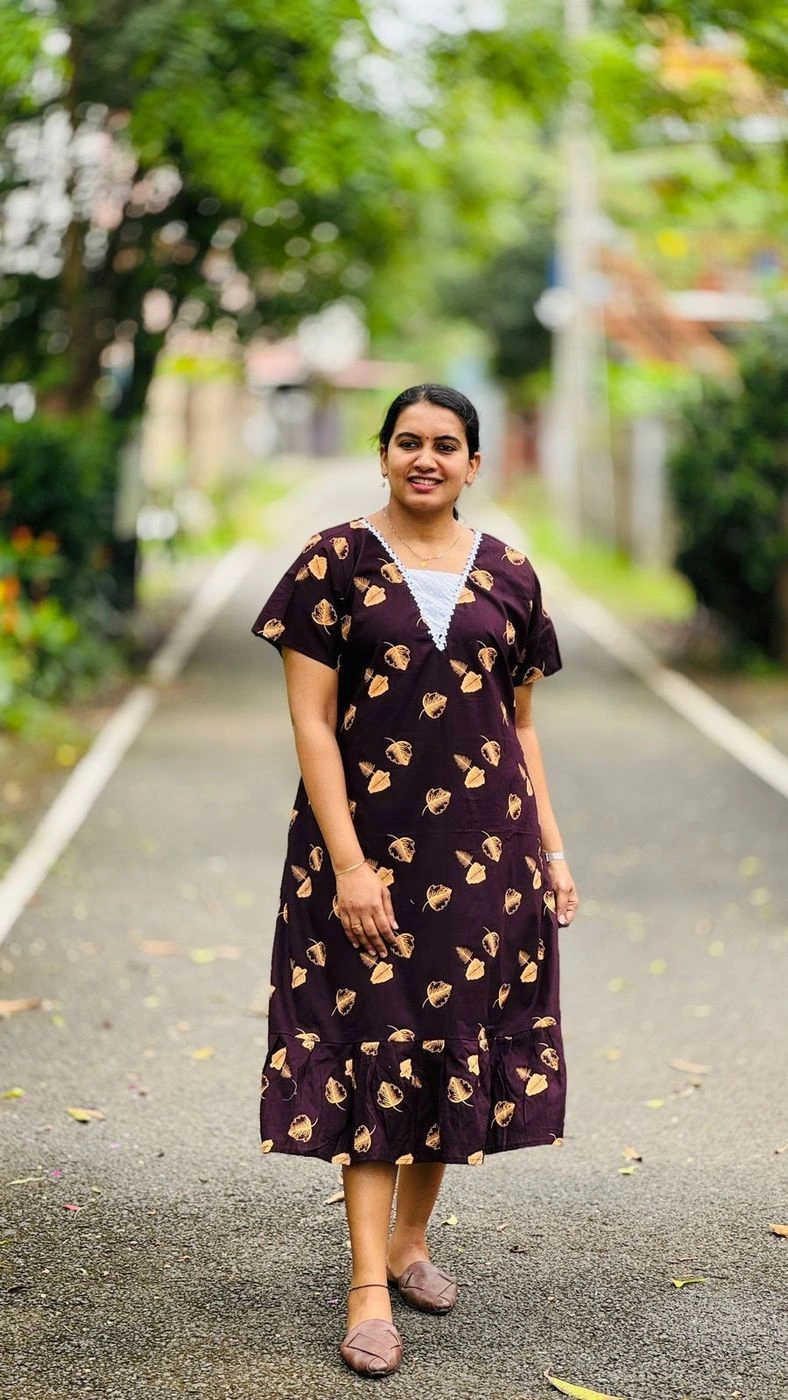 Trendy Cotton Frock with hakobha patch work 9