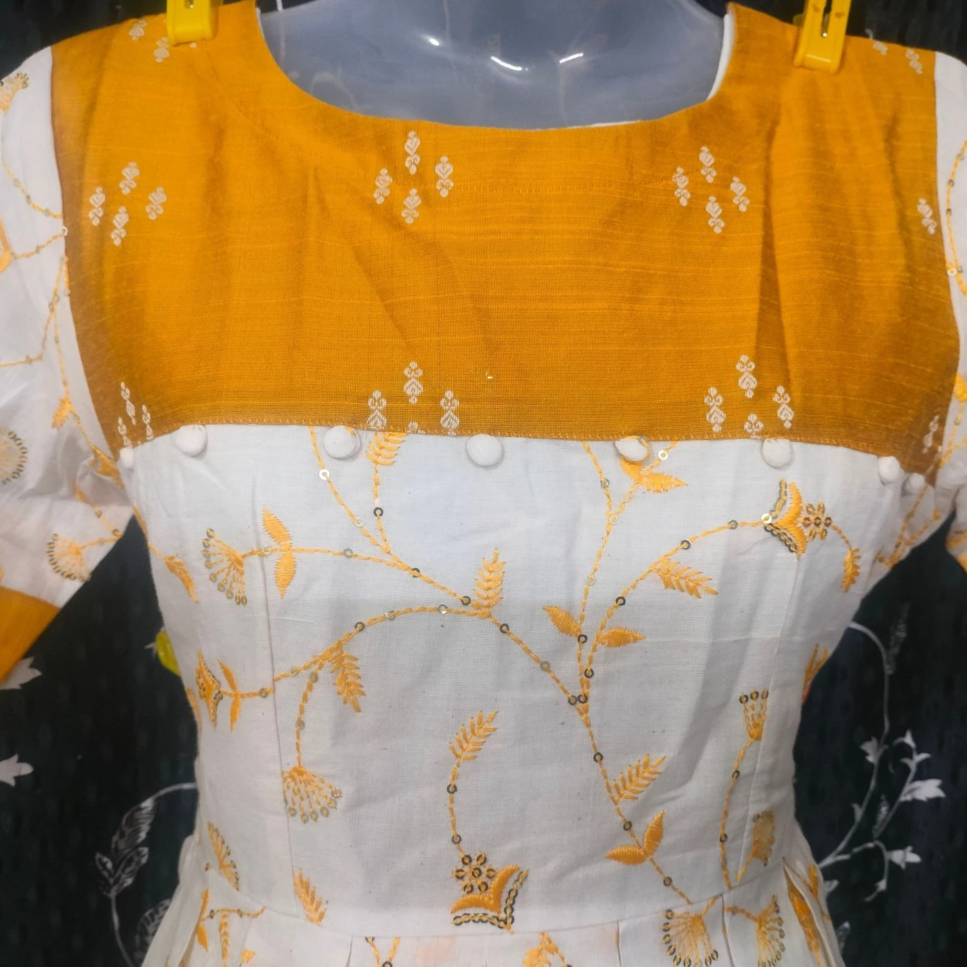 Elegant Off White Party Gown -Full Embroidery and Sequence 2