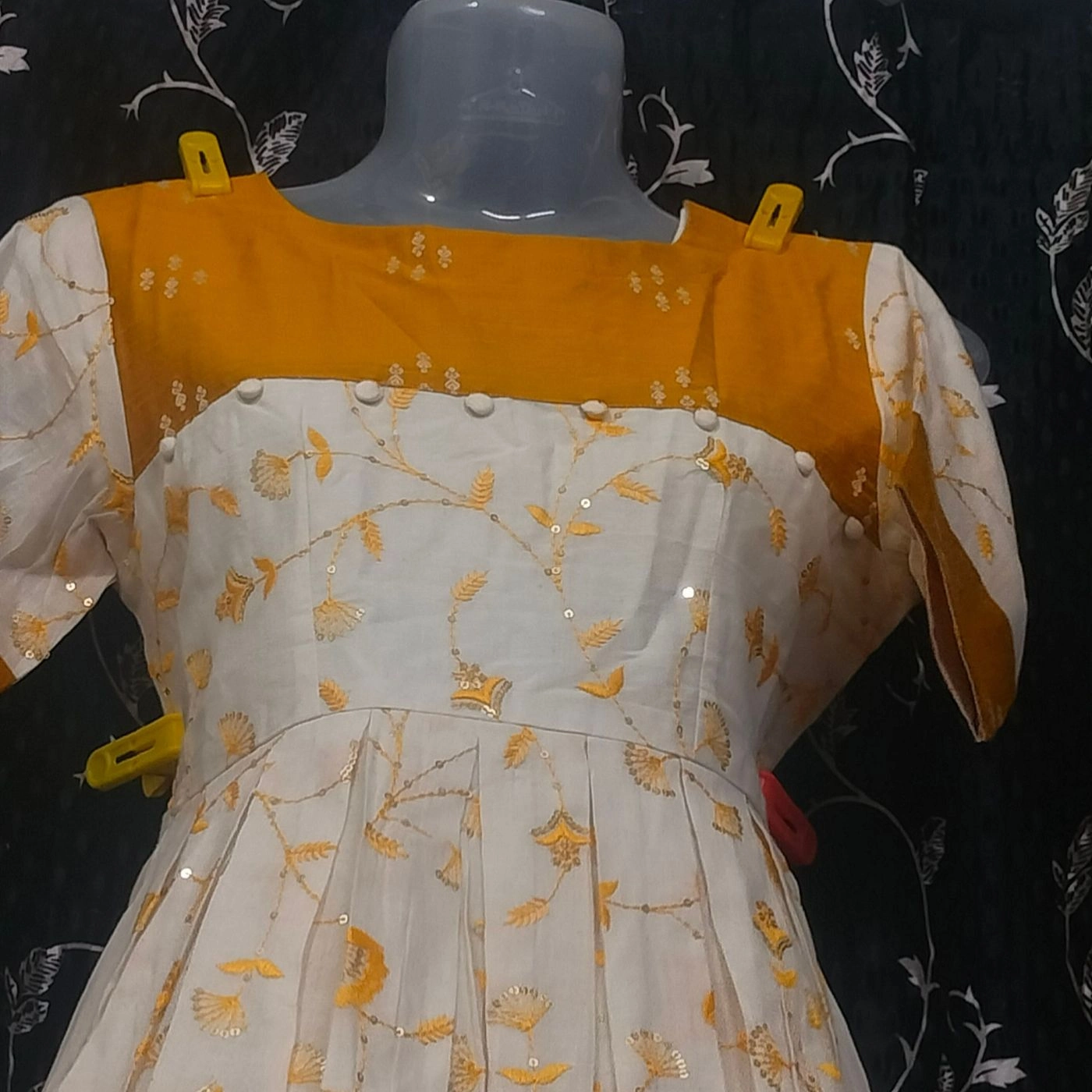 Elegant Off White Party Gown -Full Embroidery and Sequence 4