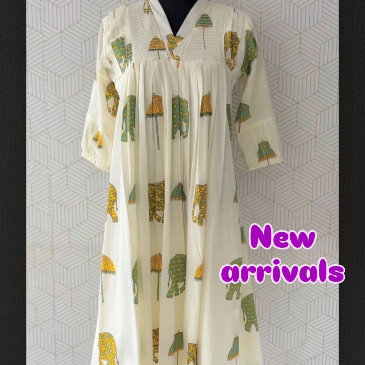 Trendy Cotton Elephant print A Line Kurti 1