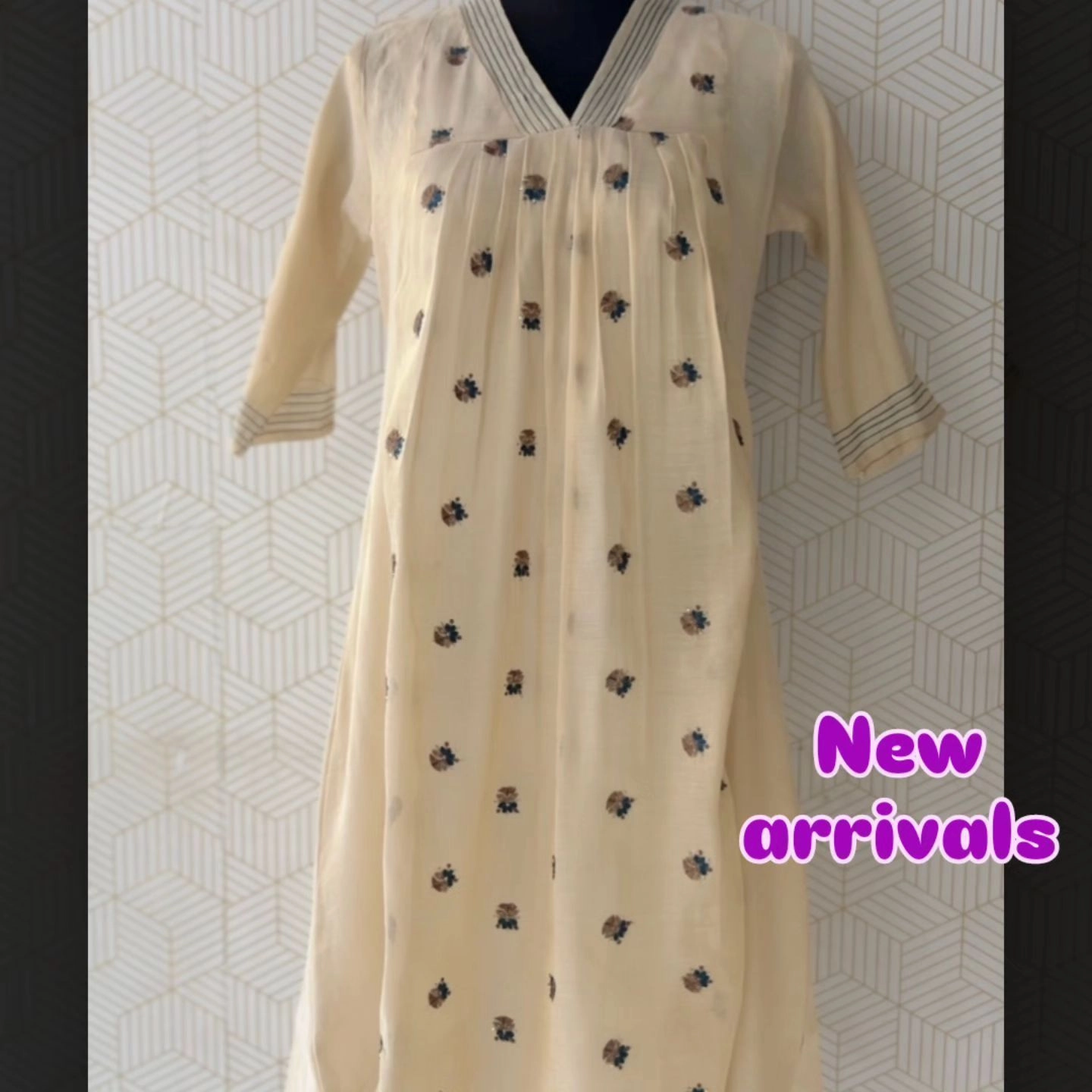 Elegant Embroidery Tissue A Line Kurti 1