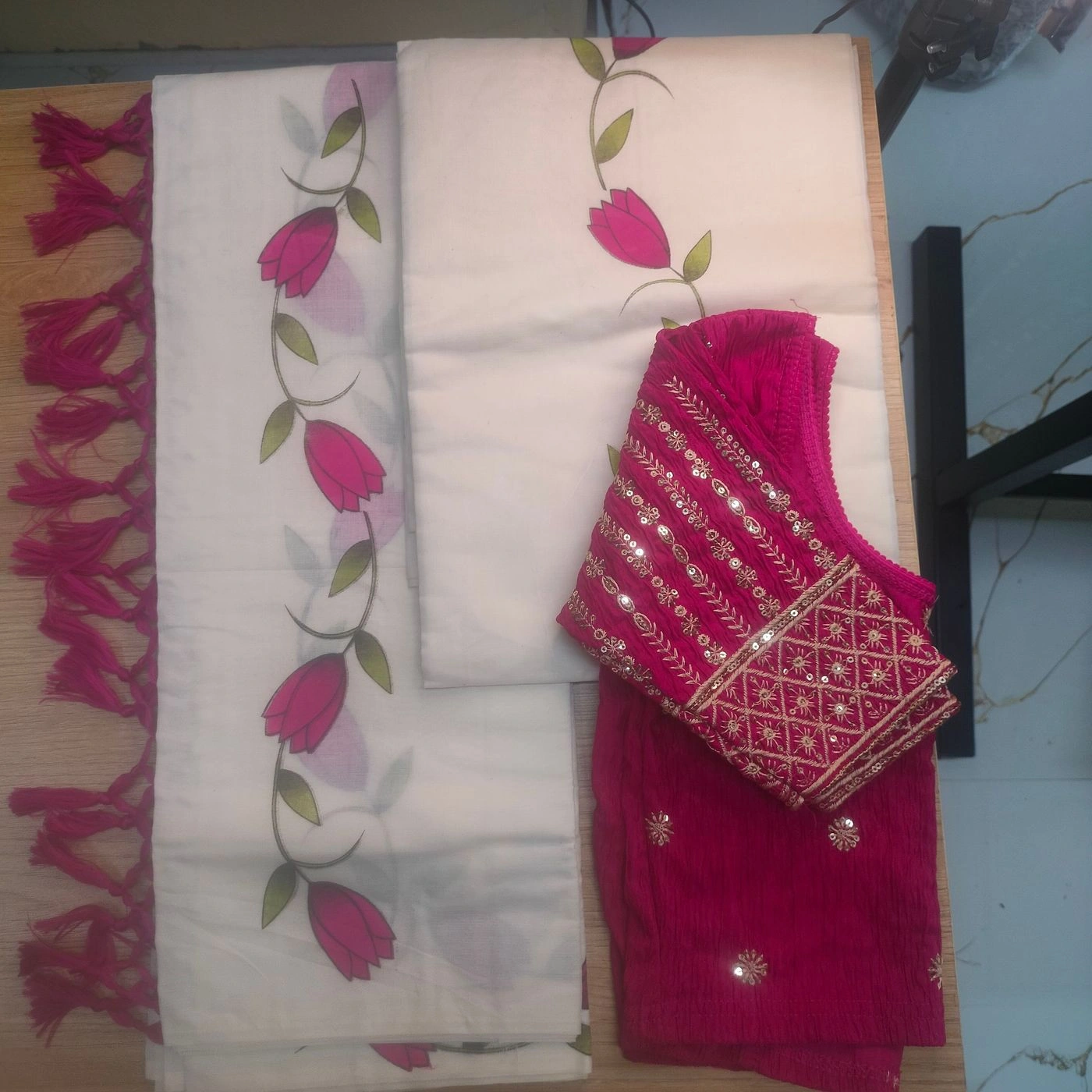 Kuthampally Set Mundu with blouse