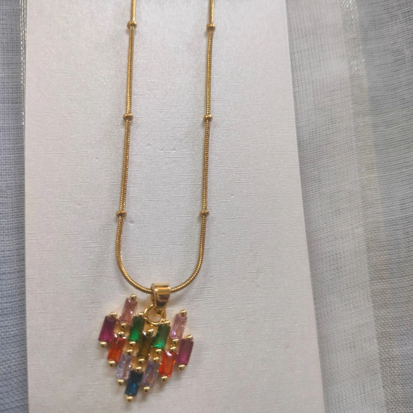 Anti Tarnish Chain with multiple stone pendant 1