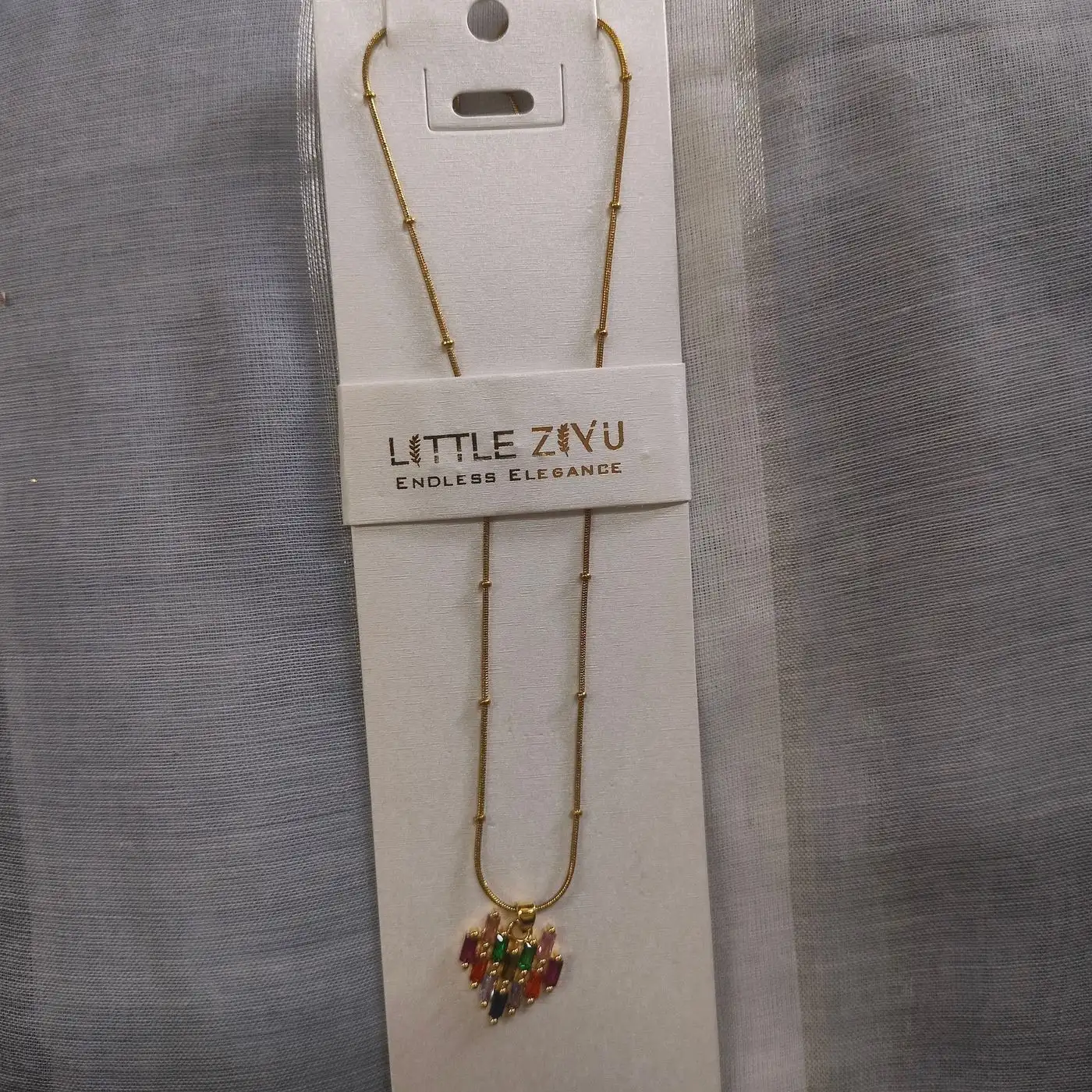 Anti Tarnish Chain with multiple stone pendant 3